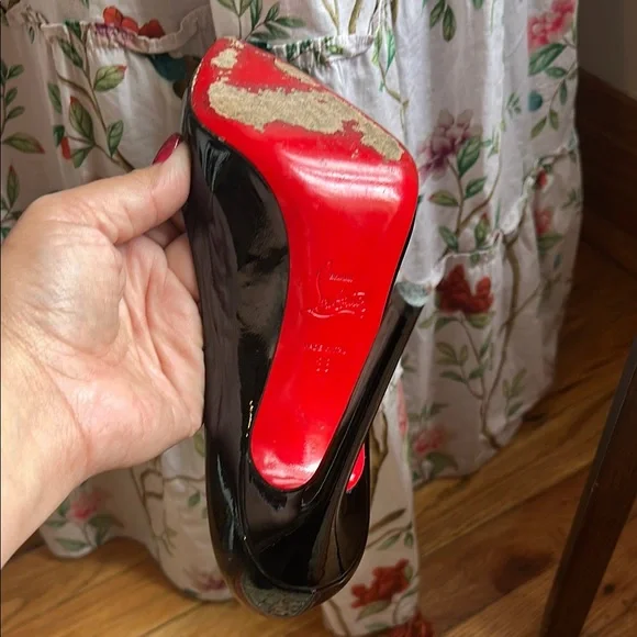 Christian Louboutin Black and Red Stiletto Heels - Picture 3 of 6
